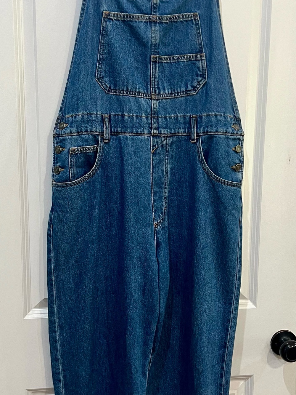 Free People Classic Blue Denim Overalls